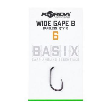 Black Korda Basix Wide Gape Hook Barbless Size 6
