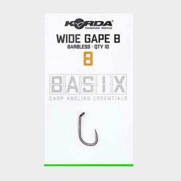 Black Korda Basix Wide Gape Hook Barbless Size 8