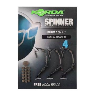 Grey Korda Spinner Hook Sections Kurv Barbless Size 4 (3 Pack) 