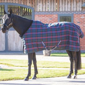 Blue Shires Tempest Plus 100g Lightweight Standard Neck Stable Rug Green Check