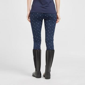 Blue Aubrion Ladies Christmas Riding Tights Navy