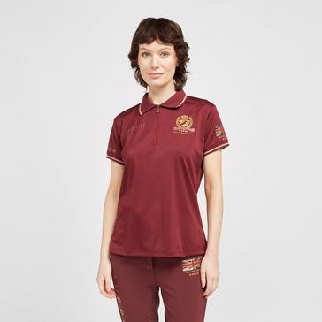 Red Aubrion Womens Team Tech Polo Shirt Burgundy