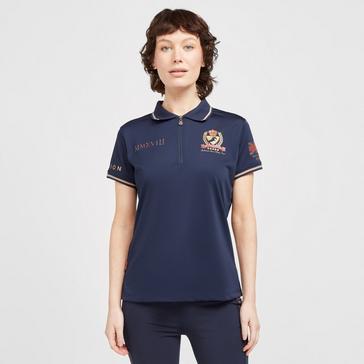 Blue Aubrion Ladies Team Tech Polo Shirt Navy
