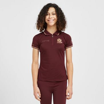 Red Aubrion Childs Team Tech Polo Shirt Burgundy