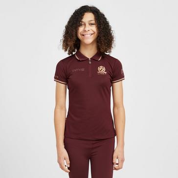 Burgundy Aubrion Childs Team Tech Polo Shirt Burgundy