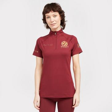 Red Aubrion Womens Team Short Sleeve Base Layer Burgundy