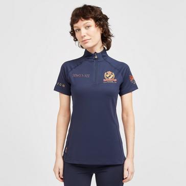 Blue Aubrion Womens Team Short Sleeve Base Layer Navy