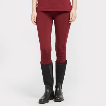 Red Aubrion Womens Team Riding Tights Burgundy