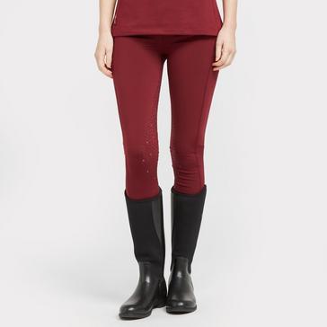 Burgundy Aubrion Womens Team Riding Tights Burgundy