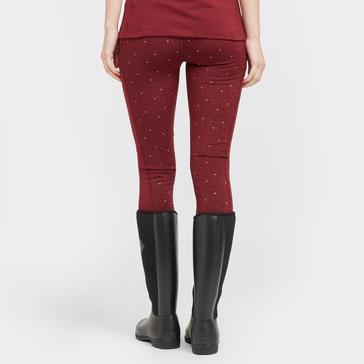 Burgundy Aubrion Womens Team Riding Tights Burgundy