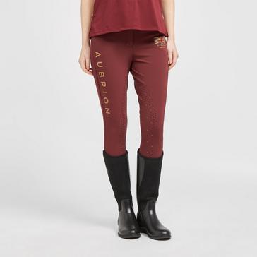 Burgundy Aubrion Womens Team Breeches Burgundy