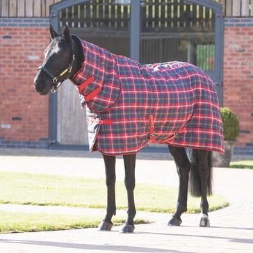  Shires Tempest Plus 200g Medium Weight Combo Neck Stable Rug Red Check