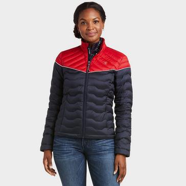 Blue Ariat Womens Ideal 3.0 Down Jacket Team Colourblock