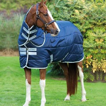 Navy Horseware Amigo Insulator Plus 200g Medium Weight Detach-A-Neck Stable Rug Navy/Silver