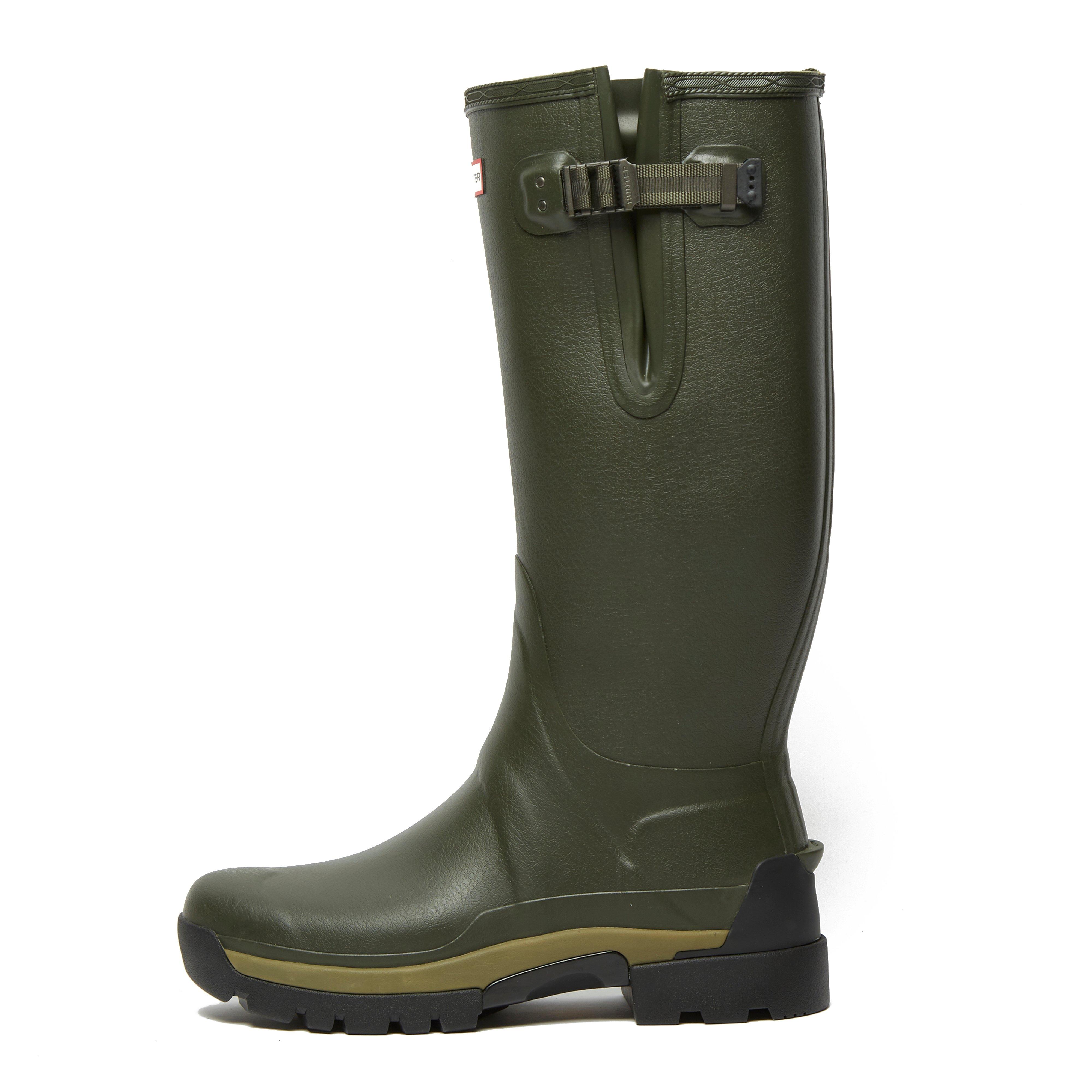 Mens Balmoral Neoprene Side Adjustable Wellington Boots Dark Olive