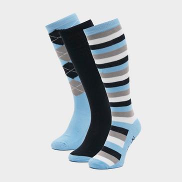 Blue Dublin Socks Pack of 3 Light Blue/Navy/Grey