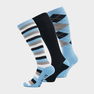 Blue Dublin Socks Pack of 3 Light Blue/Navy/Grey