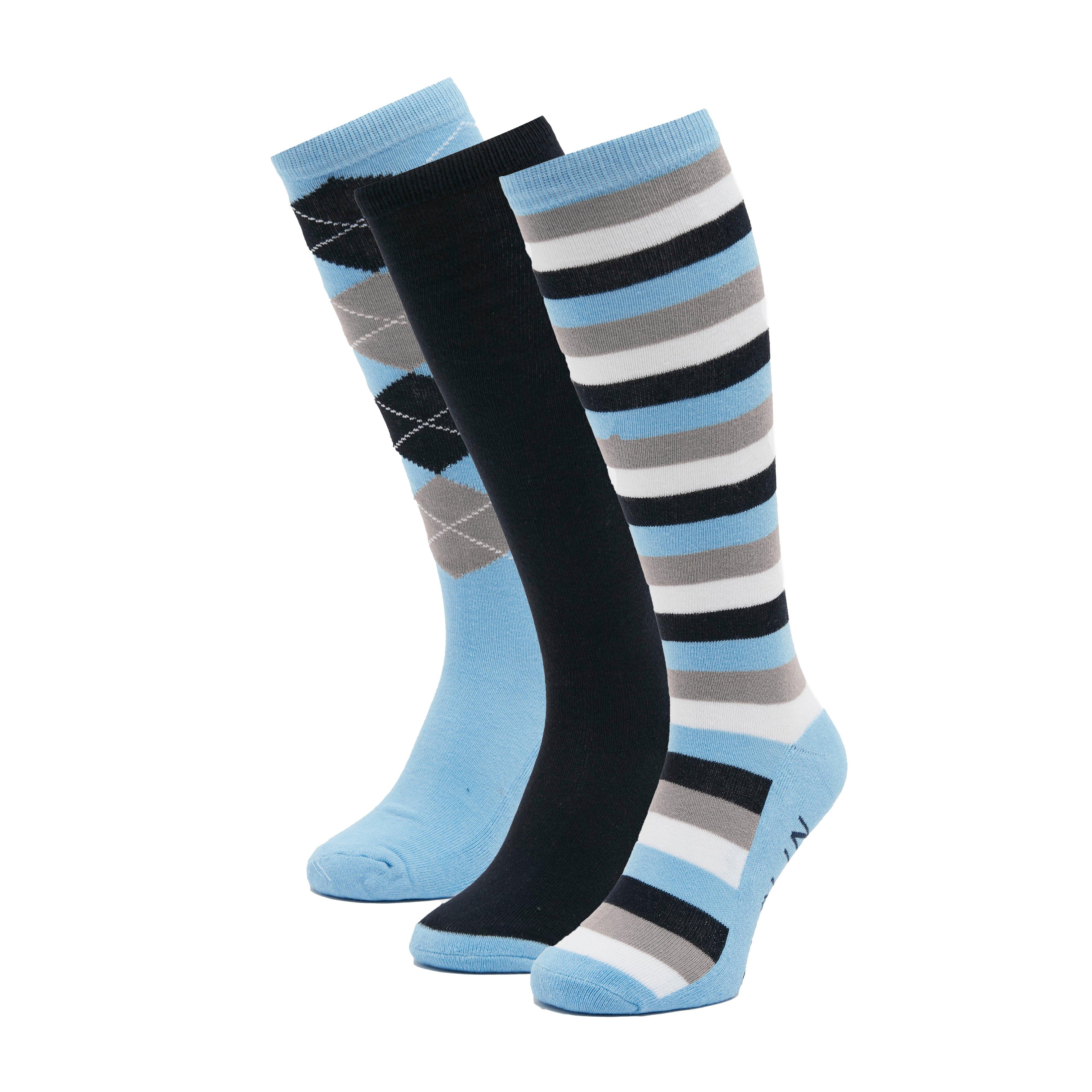 Socks Pack of 3 Light Blue/Navy/Grey