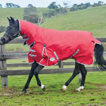 Red WeatherBeeta ComFiTec Classic 300g Heavyweight Combo Turnout Rug Red/Silver/Navy
