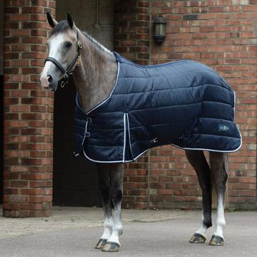 Blue Saxon Channel Quilt 180g Medium Weight Standard Neck Stable Rug Navy/White