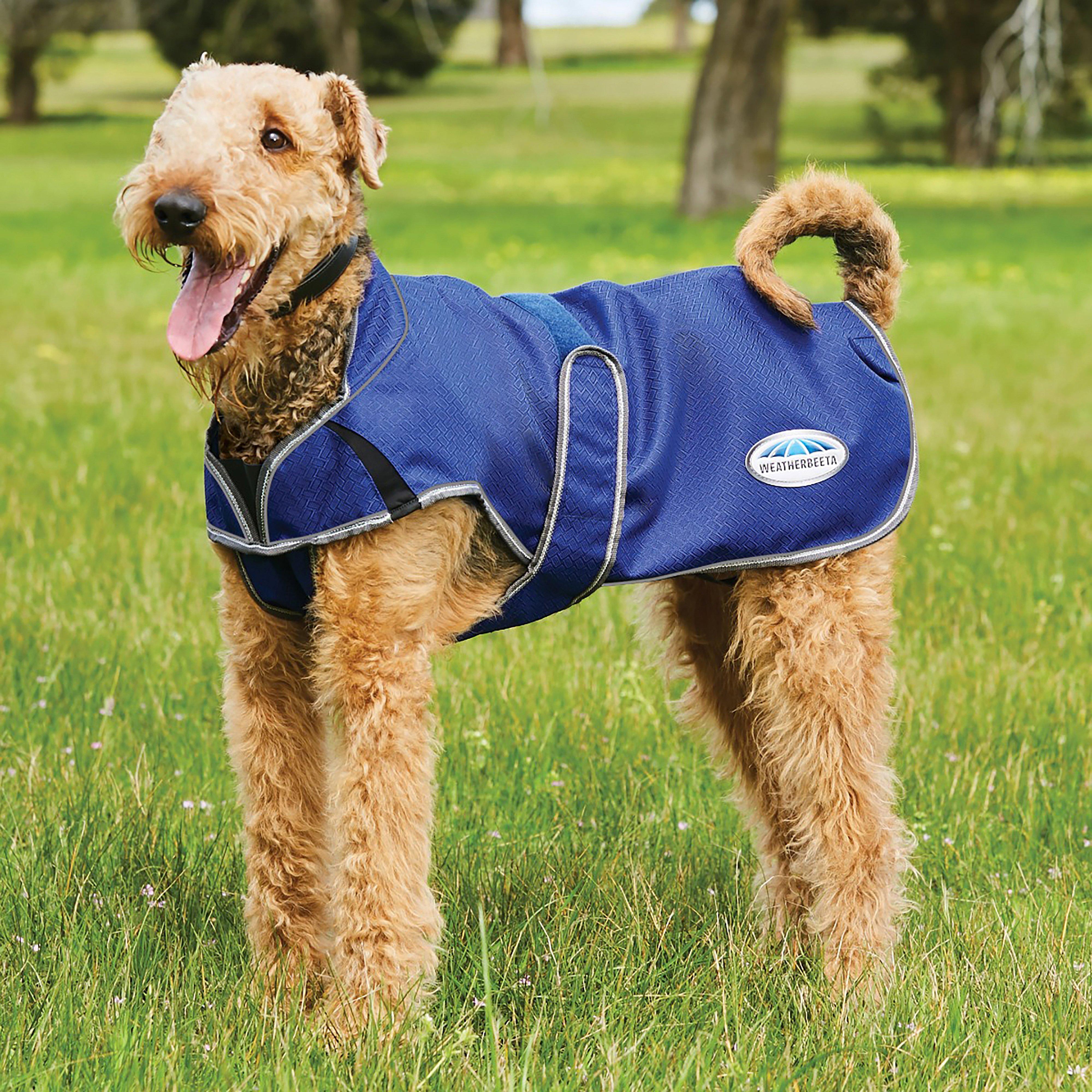 WeatherBeeta ComFiTec Premier Free Parka Deluxe 220g Medium Weight Dog Coat Dark Blue/Grey/White