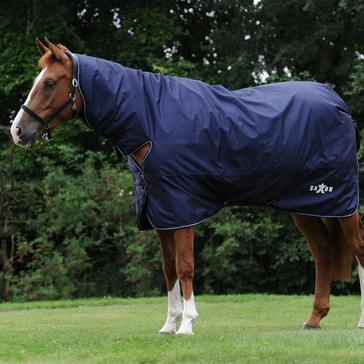 Blue Saxon Defiant 600D 200g Medium Weight Combo Neck Turnout Rug Navy/White