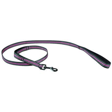 Pink WeatherBeeta Reflective Dog Lead Black/Pink