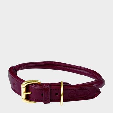 Red WeatherBeeta Rolled Leather Collar Maroon