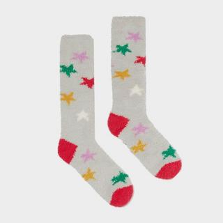 Fab Fluffy Socks Grey Stars