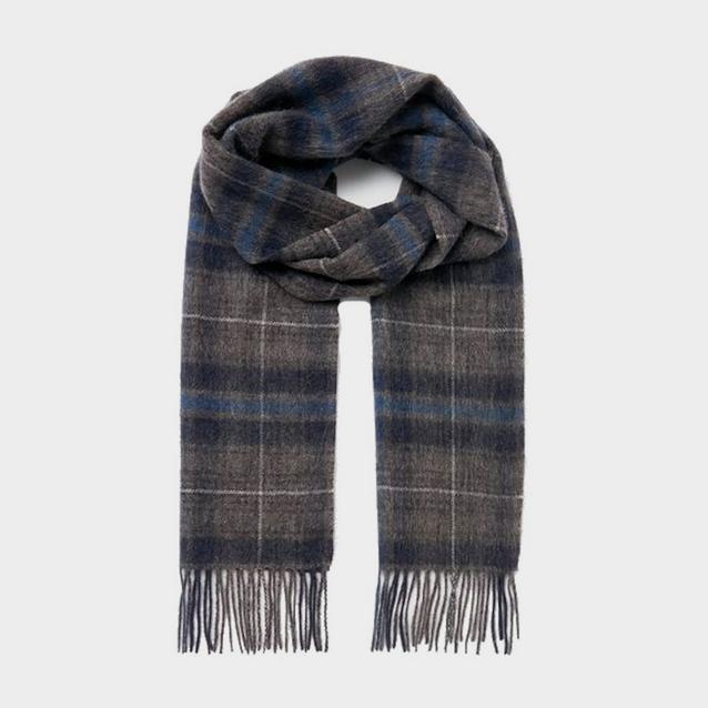 Grey Joules Tytherton Wool Scarf Grey Marl Check image 1