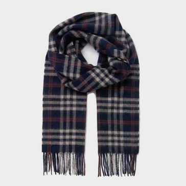 Blue Joules Tytherton Wool Scarf Navy Cream Check