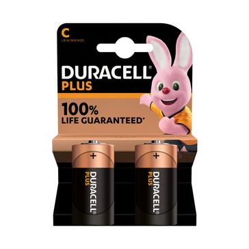 BLACK Duracell C Plus 100 Batteries (2 pack)