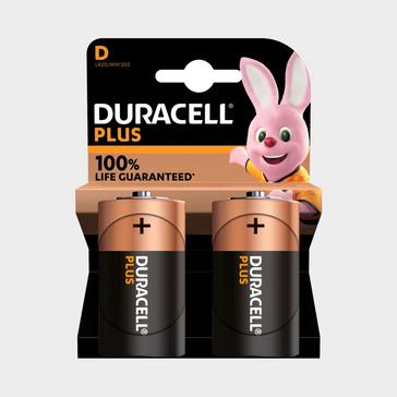 BLACK Duracell D Plus 100 Batteries (2 pack)