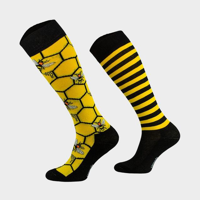 Yellow Platinum Womens Novelty Socks Bees image 1