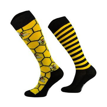 Yellow Platinum Womens Novelty Socks Bees