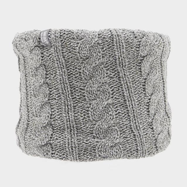 Grey Heat Holders Cable Knit Neck Warmer Grey image 1