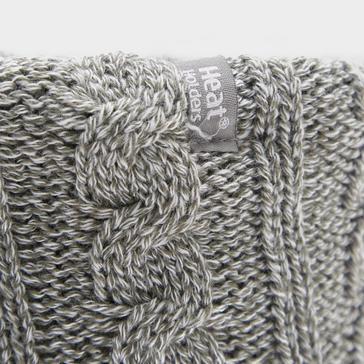 Grey Heat Holders Cable Knit Neck Warmer Grey