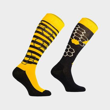 Yellow Comodo Adults Novelty Socks Honeycomb