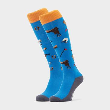 Blue Comodo Kids Novelty Socks Horse & Saddle