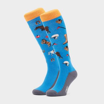 Blue Comodo Adults Novelty Socks Horse & Saddle
