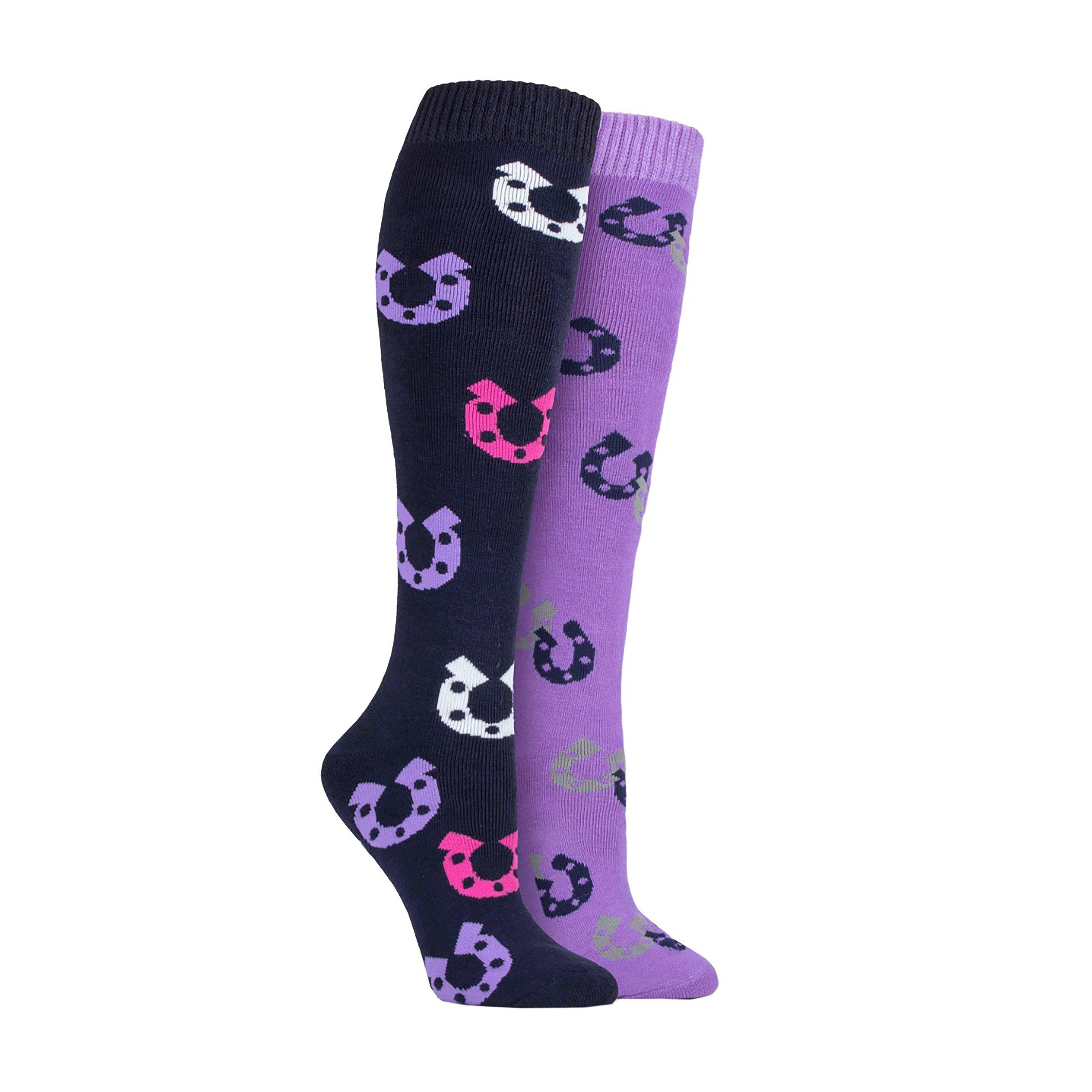 StormBloc Womens Horseshoe 2 Pack Socks Navy/Lilac