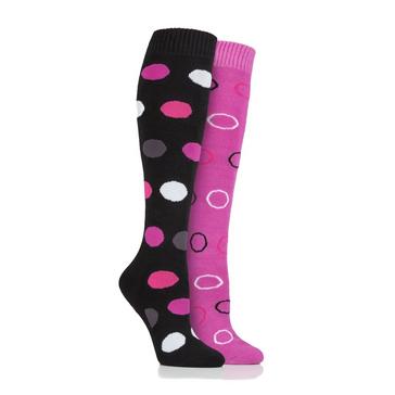 Black Storm Bloc StormBloc® Ladies Equestrian Midweight Spotty Socks Black/Pink