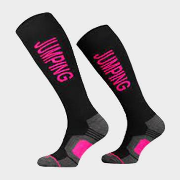 Black Comodo Ladies Jumping Socks Black/Pink