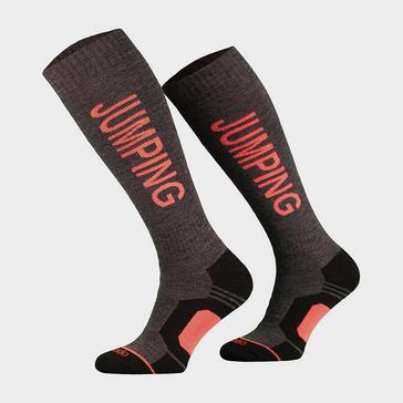Grey Comodo Jumping Socks Dark Grey/Salmon