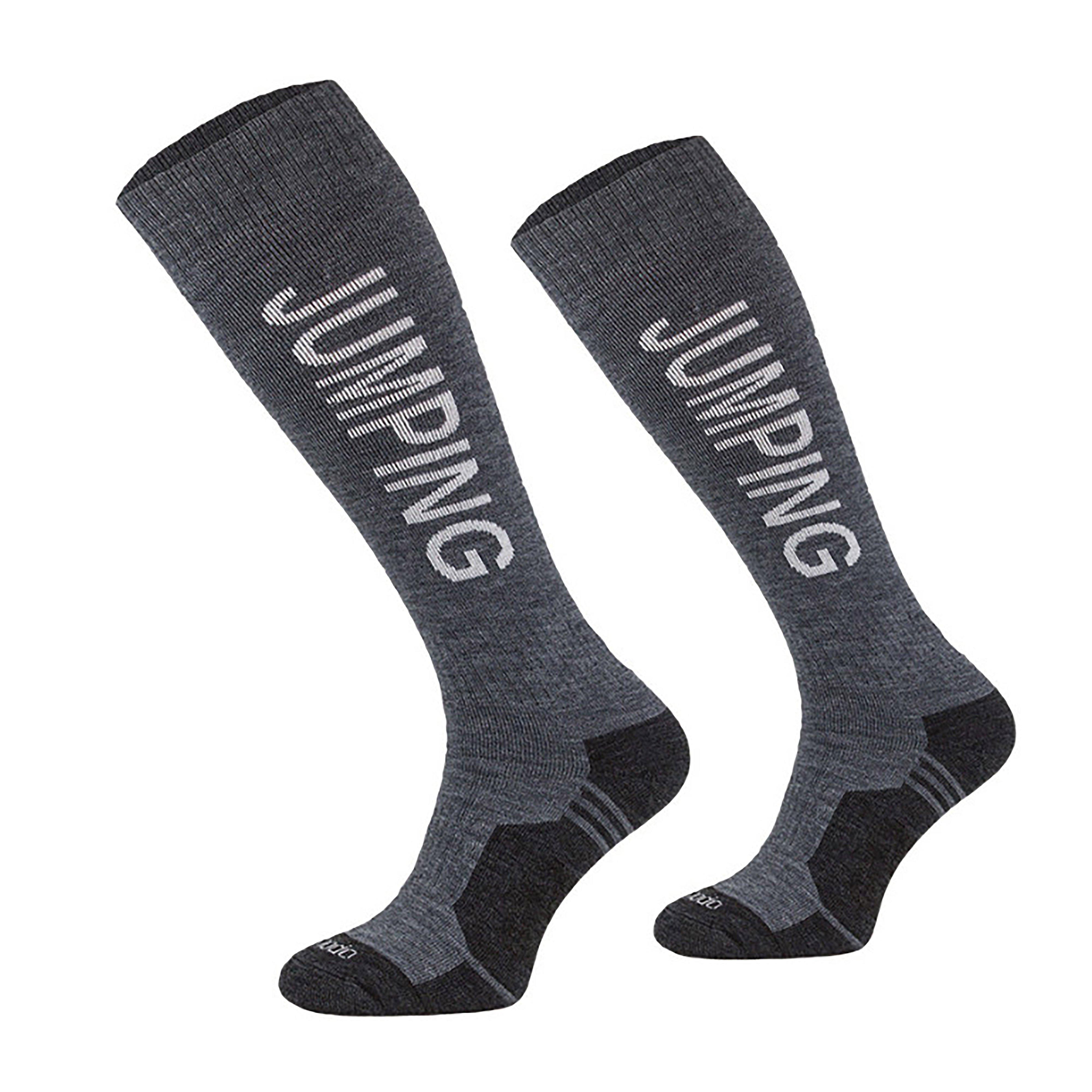Womens Jumping Socks Grey Marl/White