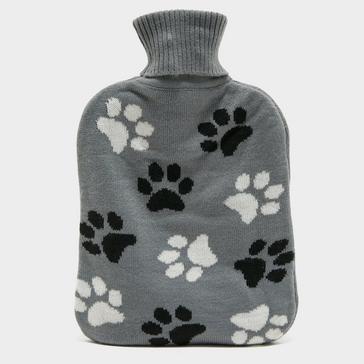 Multi Platinum Knitted Hot Water Bottle Paws