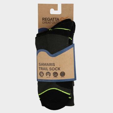 Black Regatta Mens Blister Protection II Socks Black/Electric Lime