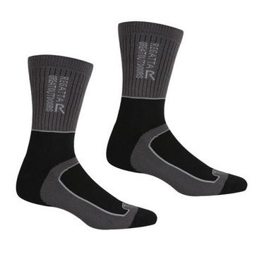Black Regatta Mens Samaris II Season Socks Black/Dark Steel