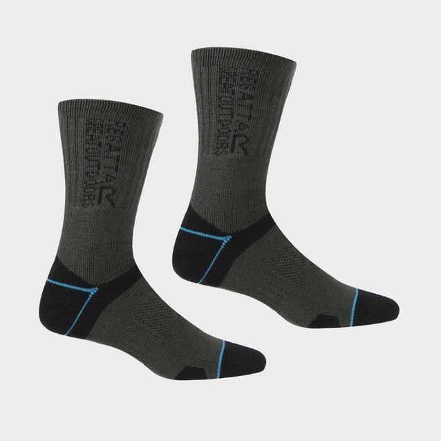 Black Regatta Blister Protection II Socks Black/Ash/Niagra Blue image 1