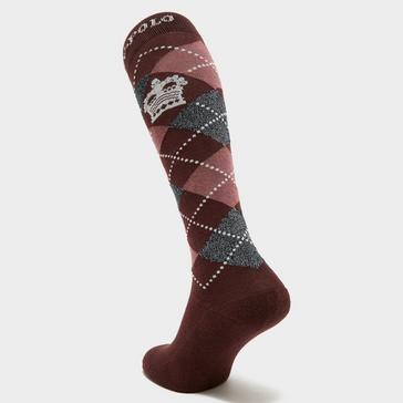 Red HV Polo Argyle Socks Maroon